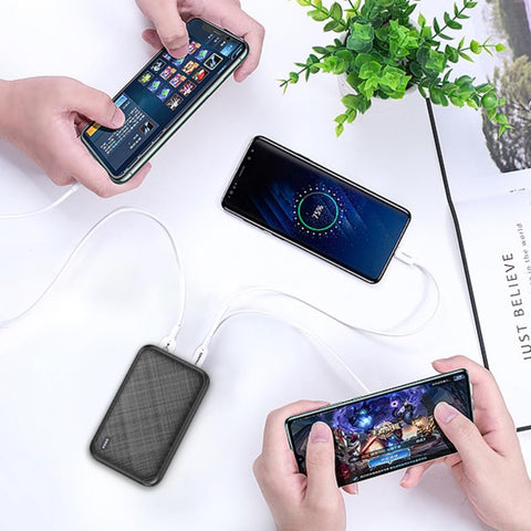 Mini Portable Charger Slim Power Bank 5000mAh Fast Charger Powerbank with 2-USB & 1-USB C Output