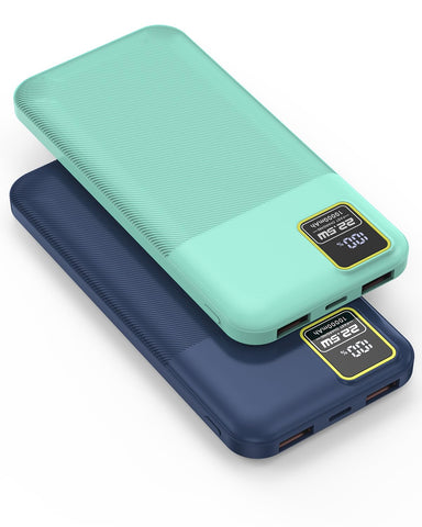 Power Bank Portable Charger 22.5W Fast Charging, 10000mAh Battery Pack for iPhone, PD QC 3.0 PowerBank USB C Input & Output (Dark Blue + Green, 22.5W Fast Charge Power Bank)